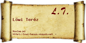 Löwi Teréz névjegykártya
